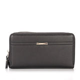 Men's Leather Clutch Wallet Double Zip Business Handbag