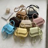 Small Square Bag for Women Macaron Purses Shoulder Crossbody Tote
