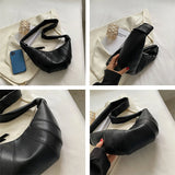 Soft Leather Half Moon Crossbody Bag for Women