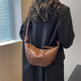 Soft Leather Half Moon Crossbody Bag for Women
