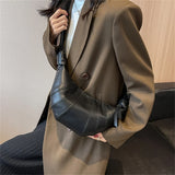 Soft Leather Half Moon Crossbody Bag for Women