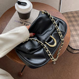 Soft Leather Ladies Shoulder Bag Chain Crossbody Casual Travel Handbag