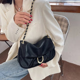 Soft Leather Ladies Shoulder Bag Chain Crossbody Casual Travel Handbag