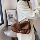 Soft Leather Ladies Shoulder Bag Chain Crossbody Casual Travel Handbag