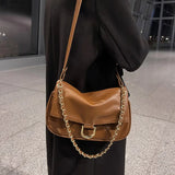 Soft Leather Ladies Shoulder Bag Chain Crossbody Casual Travel Handbag