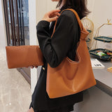 Soft Leather Women Bag Knotted Shoulder Handbag Tote Large Capacity