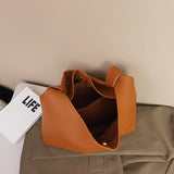 Soft Leather Women Bag Knotted Shoulder Handbag Tote Large Capacity