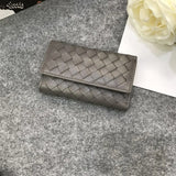Real Lambskin 6 Keys Holder Cash Clip Button Wallet