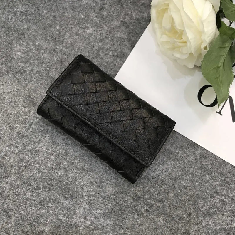 Real Lambskin 6 Keys Holder Cash Clip Button Wallet