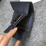 Real Lambskin 6 Keys Holder Cash Clip Button Wallet