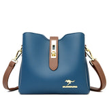 Women Bucket Shoulder Bag Crossbody PU Leather Kangaroo Handbag