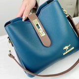 Women Bucket Shoulder Bag Crossbody PU Leather Kangaroo Handbag