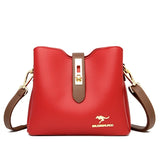Women Bucket Shoulder Bag Crossbody PU Leather Kangaroo Handbag