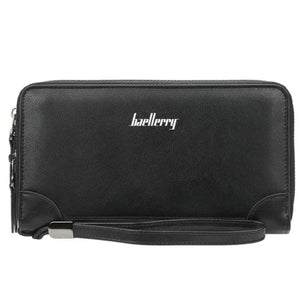 Pu Leather Men's Clutch Wallet Double Zip Long Purse Money Bag