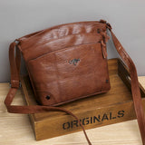 Brown Crossbody Bag Ladies Women Shoulder Bag PU Large Capacity