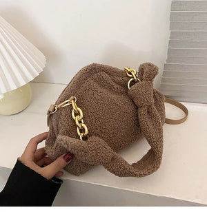 Winter Plush Shoulder Bag Lady Dumpling Bag Purses Handbags Satchels