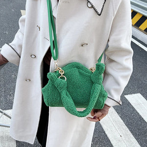 Winter Plush Shoulder Bag Lady Dumpling Bag Purses Handbags Satchels