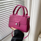 Vintage Pu Lattice Crocodile Messenger Shoulder Bags Women