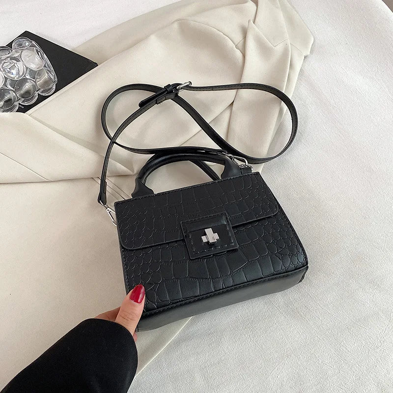 Vintage Pu Lattice Crocodile Messenger Shoulder Bags Women