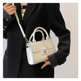 Vintage Pu Lattice Crocodile Messenger Shoulder Bags Women