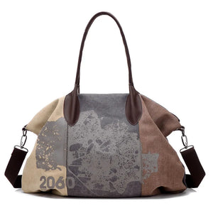 Vintage Canvas Tote Handbag High Women's Travel Shoulder Bag