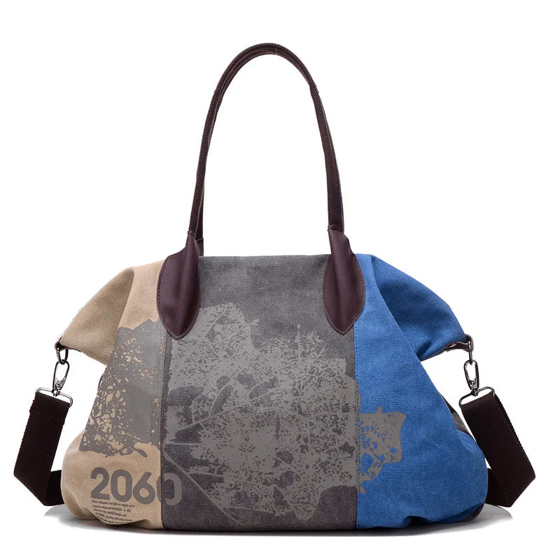 Vintage Canvas Tote Handbag High Women's Travel Shoulder Bag