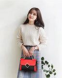 Small Hand Bag Casual Ladies Patchwork Top-handle Bag