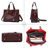 Crocodile PU Leather Top-Handle Shoulder Bag