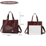 Crocodile PU Leather Top-Handle Shoulder Bag