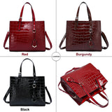 Crocodile PU Leather Top-Handle Shoulder Bag