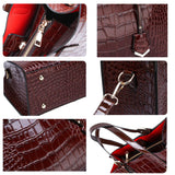 Crocodile PU Leather Top-Handle Shoulder Bag