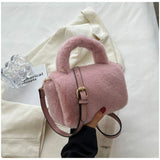 Plush Winter Shoulder Bag for Women Small Fur Crossbody Handbag