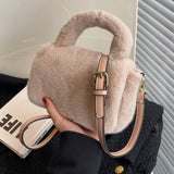 Plush Winter Shoulder Bag for Women Small Fur Crossbody Handbag