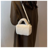 Plush Winter Shoulder Bag for Women Small Fur Crossbody Handbag