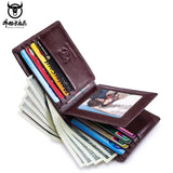 TopFight 100% Leather Men Wallets Wallet Men Clip Cowhide Wallet