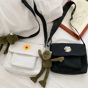 Sweet Cartoon Envelope Messenger Bag with Doll Print