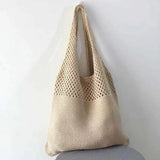 TopFight Knitted Vest Shoulder Bags Big Purses Casual Hollow Woven