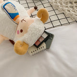 Cartoon Sheep Messenger Bag Plush Doll Student Bag