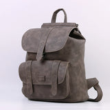 Solid Hasp Female Bag PU Leather Backpack