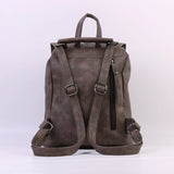 Solid Hasp Female Bag PU Leather Backpack