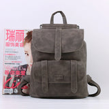 Solid Hasp Female Bag PU Leather Backpack