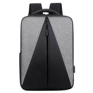Triangle Splicing Men Backpack Bag 15.6 Inch Laptop High School Bag