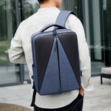 Triangle Splicing Men Backpack Bag 15.6 Inch Laptop High School Bag