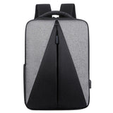 Triangle Splicing Men Backpack Bag 15.6 Inch Laptop High School Bag
