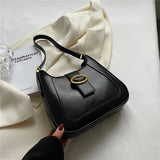 Vintage PU Leather Crossbody Bag Women Underarm Shoulder Bags Work Handbags