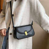 Retro Saddle Small Armpit Shoulder Bag Women Winter Twist Lock Flap Crossbody La