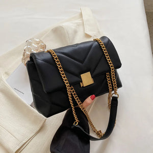 Trendy Chain Crossbody Bag Large Capacity Flap Handbag