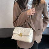 Trendy Chain Crossbody Bag Large Capacity Flap Handbag