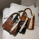 Women's PU Leather Shoulder Bags Totes Chain Top Handle Handbags