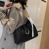 Women's PU Leather Shoulder Bags Totes Chain Top Handle Handbags